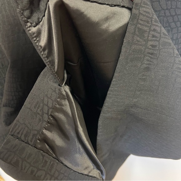 Tahari cap sleeve textured black dress with back slit size 14 - Picture 9 of 16